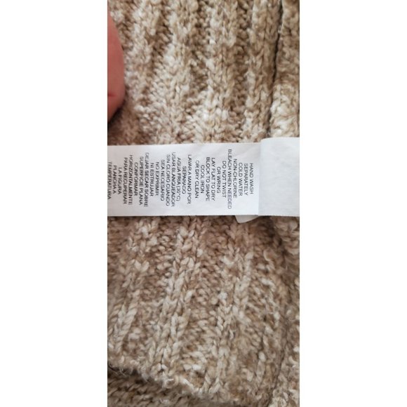 Kensie Knit Shawl Sweater Vest w/Fringe Marled Tan/Beige Boho Cozy Sz XS - Picture 8 of 10
